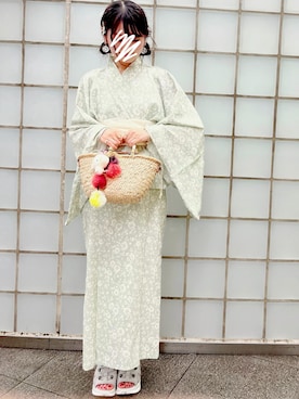 「アイテム（水着/着物・浴衣）」を使った、あこさん（レディース・159cm）の秋コーディネート