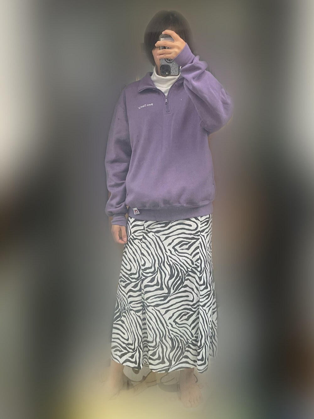 「ootd、ラクチンコーデ、ゆるコーデ、おしゃれさんと繋がりたい、いいね、save、フォローお願いします🤑、高身長女子、高身長コーデ、ショートヘア、ビッグシルエット、今日のコーデ」｜「UNIQLOの3Dプレミアムラムタートルネックセーター（長袖）（ニット/セーター、ホワイト系）」を使った、ふさん（レディース・170cm）の冬コーディネートの1枚目の写真