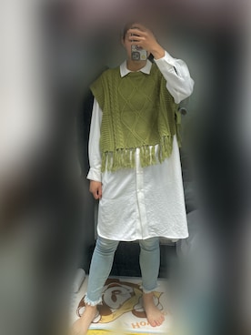 「AZUL by moussy（アズールバイマウジー）のA PERFECT DENIM COOL/A パーフェクトデニムクール（デニムパンツ）」を使った、ふさん（レディース・170cm）の夏コーディネート