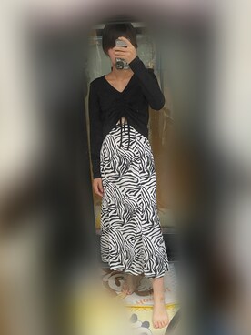 「MURUA（ムルーア）のリネンタッチマーメイドスカート（スカート、その他）」を使った、ふさん（レディース・170cm）の秋コーディネート