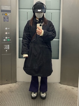 「LAKOLE（ラコレ）のアイテム（ジャケット/アウター）」を使った、mさん（レディース・158cm）の冬コーディネート