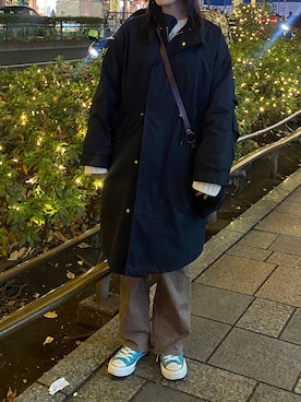 「LAKOLE（ラコレ）のアイテム（ジャケット/アウター）」を使った、mさん（レディース・158cm）の冬コーディネート