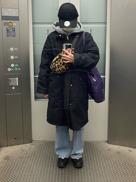「LAKOLE（ラコレ）のアイテム（ジャケット/アウター）」を使った、mさん（レディース・158cm）の冬コーディネート