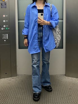 「blue」｜「アイテム（ブーツ）」を使った、mさん（レディース・158cm）の秋コーディネート