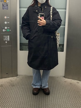 「LAKOLE（ラコレ）のアイテム（ジャケット/アウター）」を使った、mさん（レディース・158cm）の冬コーディネート