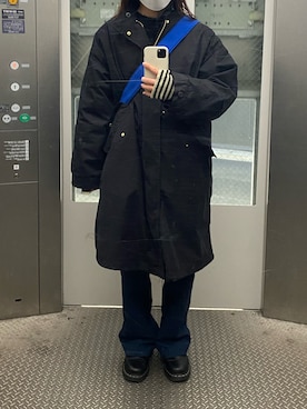 「LAKOLE（ラコレ）のアイテム（ジャケット/アウター）」を使った、mさん（レディース・158cm）の冬コーディネート