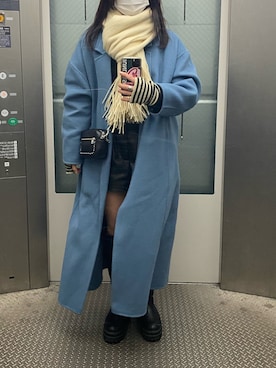 「JEANASIS（ジーナシス）のアイテム（その他アウター）」を使った、mさん（レディース・158cm）の冬コーディネート