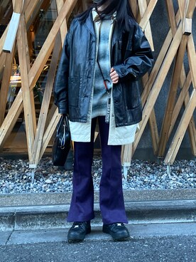「エアフォースワン」｜「アイテム（その他アウター）」を使った、mさん（レディース・158cm）の春コーディネート