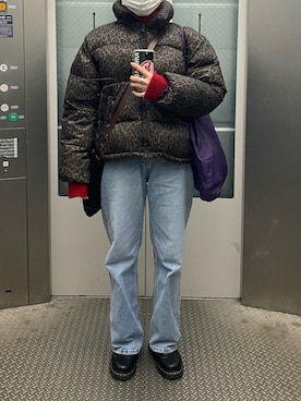 「American Eagle（アメリカンイーグル）のアイテム（ジャケット/アウター）」を使った、mさん（レディース・158cm）の冬コーディネート