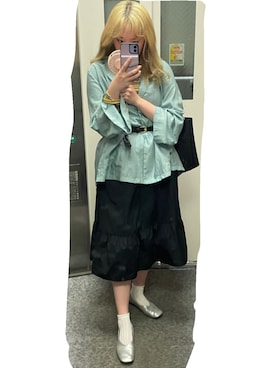 「ハイトーンカラー」｜「アイテム（ジャケット/アウター）」を使った、ハルカさん（レディース・162cm）の夏コーディネート