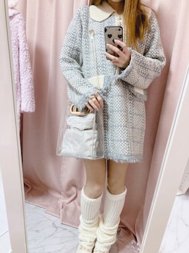 「GRL」｜「アイテム（レッグウォーマー）」を使った、yuumiさん（レディース・158cm）の冬コーディネート
