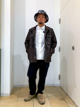 「秋先取りコーデ」｜「アイテム（ミリタリージャケット）」を使った、HONDAさん（メンズ・171cm）の秋コーディネート