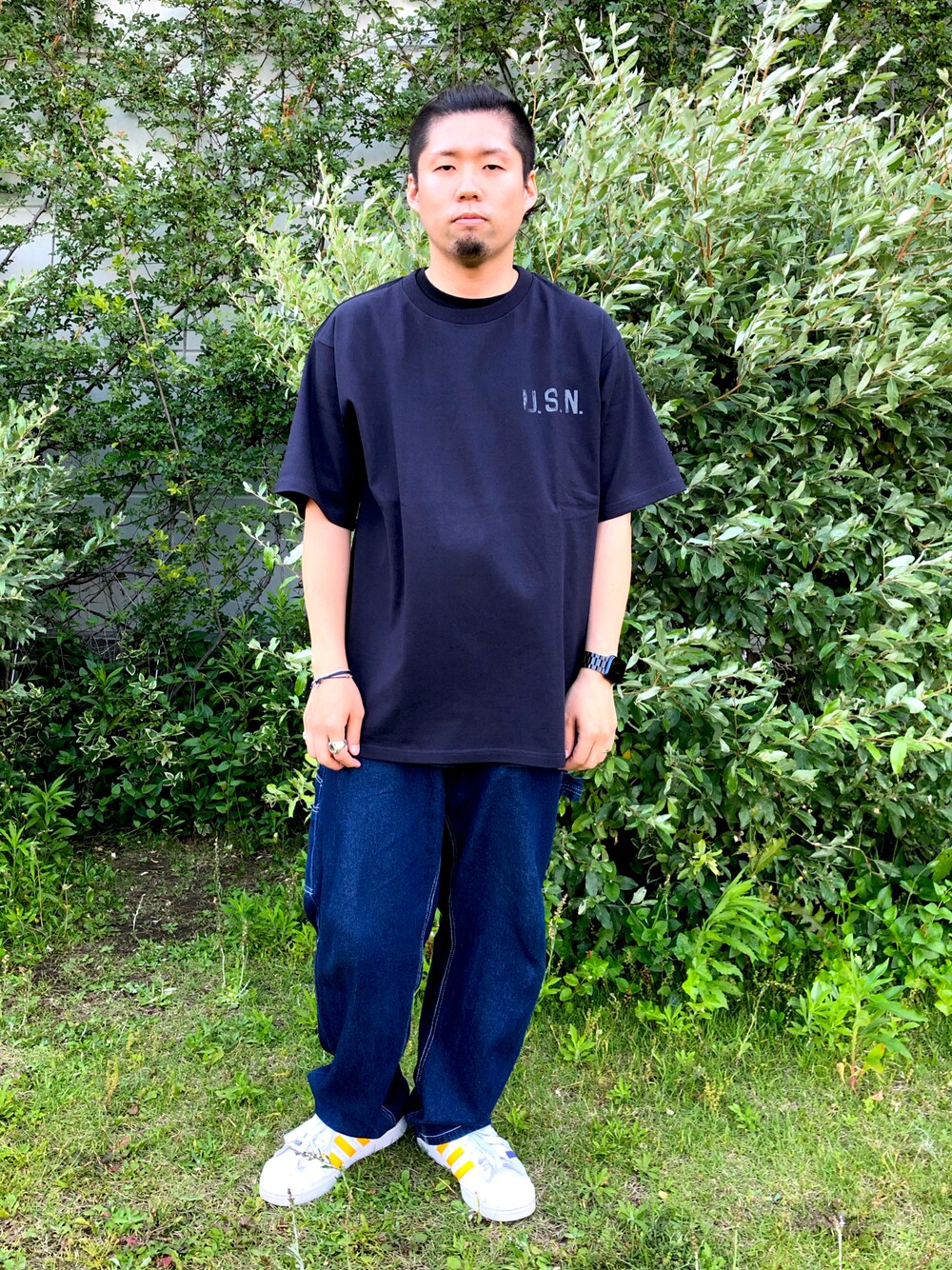AVIREX（アヴィレックス）の「ステンシル カレッジ 半袖 Tシャツ