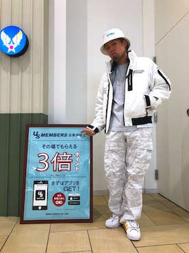 「アイテム（ミリタリージャケット、グレー系）」を使った、HONDAさん（メンズ・171cm）の秋コーディネート