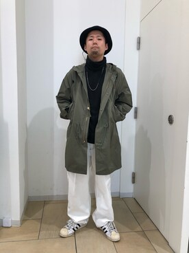 「AVIREX（アヴィレックス）のアイテム（モッズコート）」を使った、HONDAさん（メンズ・171cm）の冬コーディネート
