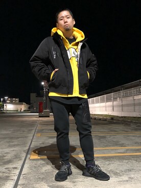 「スエット」｜「アイテム（ミリタリージャケット）」を使った、HONDAさん（メンズ・171cm）の秋コーディネート