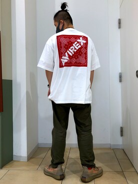 「AVIREX（アヴィレックス）のリラックス イージーパンツ/RELAX EASY PANTS/アヴィレックス/AVIREX（その他パンツ）」を使った、HONDAさん（メンズ・171cm）の夏コーディネート