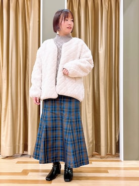 「Green　Parks（グリーンパークス）のアイテム（その他アウター）」を使った、natsuさん（レディース・161cm）の秋コーディネート