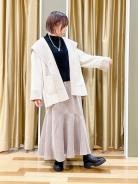 「ELENCARE DUE（エレンカーレデュエ）のアイテム（その他アウター）」を使った、natsuさん（レディース・161cm）の冬コーディネート