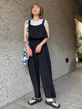 「フェスコーデ」｜「アイテム（サロペット/オーバーオール）」を使った、Nakamuraさん（レディース・157cm）の夏コーディネート