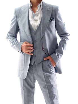 「スーツコーデ」｜【相互】BIN-1 LIMITEDさん（メンズ・170cm）の夏コーディネート