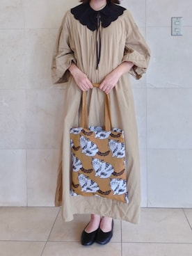 「動物モチーフ」｜「アイテム（ワンピース/ドレス）」を使った、ゆかぼさん（レディース・155cm）の秋コーディネート