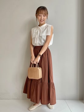 「AG by aquagirl（エージーバイアクアガール）のアイテム（スカート）」を使った、みぃさん（レディース・157cm）の夏コーディネート