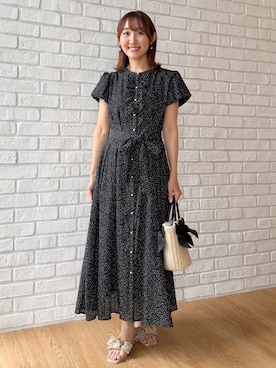「アイテム（シューズ、ゴールド系）」を使った、みぃさん（レディース・157cm）の夏コーディネート