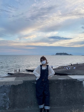 「海」｜「アイテム（サロペット/オーバーオール）」を使った、AIRIさん（レディース・146cm）の夏コーディネート