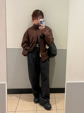 「アイテム（ブルゾン）」を使った、AIRIさん（レディース・146cm）の秋コーディネート