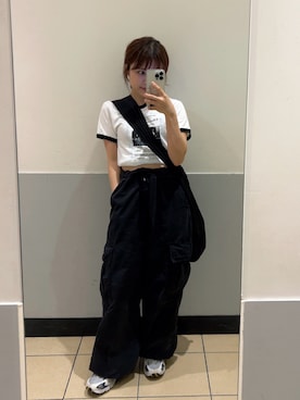 「アイテム（カーゴパンツ）」を使った、AIRIさん（レディース・146cm）の夏コーディネート