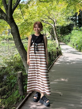 「アイテム（タンクトップ）」を使った、AIRIさん（レディース・146cm・20代）の夏コーディネート