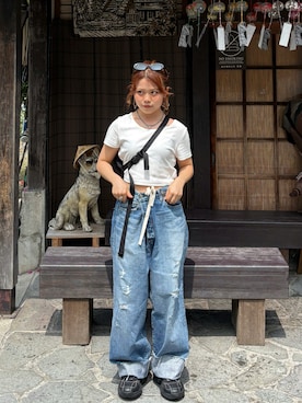 「アイテム（ボディバッグ/ウエストポーチ）」を使った、AIRIさん（レディース・146cm・20代）の夏コーディネート