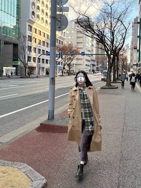 「アイテム（トレンチコート）」を使った、rinさん（レディース・165cm）の冬コーディネート
