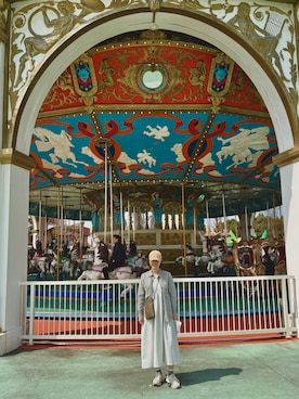 「Barbour（バブアー）のアイテム（帽子）」を使った、rinさん（レディース・165cm）の春コーディネート