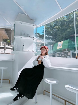 「STYLENANDA（スタイルナンダ）のアイテム（ジャンパースカート）」を使った、Yokuさん（レディース・158cm）の秋コーディネート