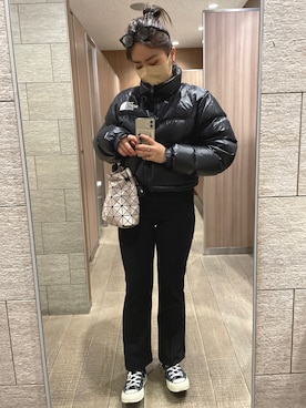 「northface」｜「アイテム（ダウンジャケット/コート）」を使った、Momokaさん（レディース・154cm）の冬コーディネート