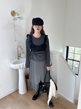 「アイテム（ハンチング/ベレー帽）」を使った、norisandesukaさん（レディース・166cm・40代）の秋コーディネート