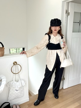 「アイテム（ハンチング/ベレー帽）」を使った、norisandesukaさん（レディース・166cm）の秋コーディネート