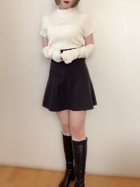 「PUBLUX（パブリュクス）のアイテム（ブーツ）」を使った、るんさん（レディース・162cm）の春コーディネート