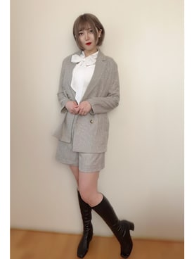 「PUBLUX（パブリュクス）のアイテム（ブーツ）」を使った、るんさん（レディース・162cm）の春コーディネート
