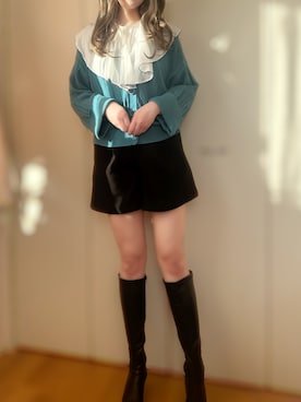「PUBLUX（パブリュクス）のアイテム（ブーツ）」を使った、るんさん（レディース・162cm）の秋コーディネート