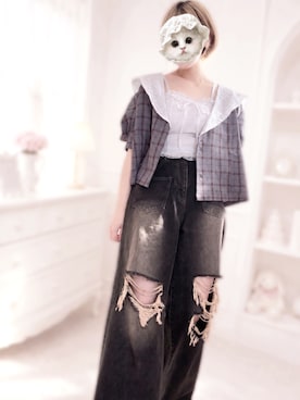「loin nuit（ロワンニュイ）のアイテム」を使った、るんさん（レディース・161cm）の秋コーディネート