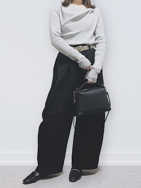 「アイテム（ローファー）」を使った、Mewさん（レディース・159cm）の秋コーディネート