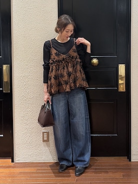 「Healthy denim（ヘルシーデニム）のアイテム（デニムパンツ）」を使った、mmさん（レディース・160cm）の秋コーディネート