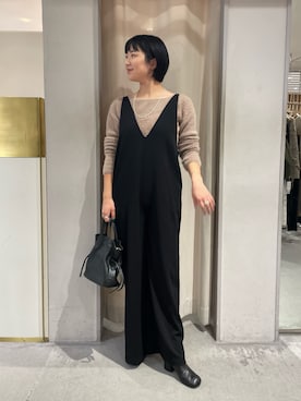 「巾着バッグ」｜「アイテム（その他シューズ）」を使った、KOSUGI_162cmさん（レディース・162cm）の秋コーディネート
