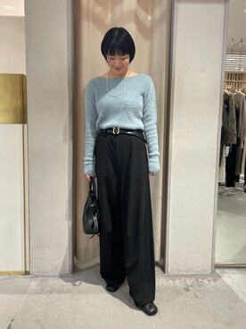 「巾着バッグ」｜「アイテム（その他シューズ）」を使った、KOSUGI_162cmさん（レディース・162cm）の秋コーディネート