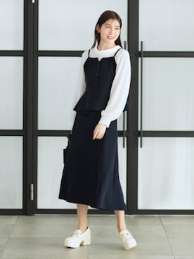 「アイテム（スーツベスト）」を使った、CELEN_STAFFさん（レディース・167cm）の秋コーディネート