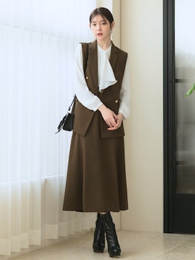 「アイテム（スーツベスト）」を使った、CELEN_STAFFさん（レディース・167cm）の秋コーディネート