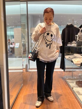 「インパクトTシャツ」｜Akumiさん（レディース・155cm）の春コーディネート
